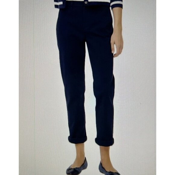 J.Crew Womens High Rise Girlfriend Chino Navy Blue Size 12 - Picture 1 of 11